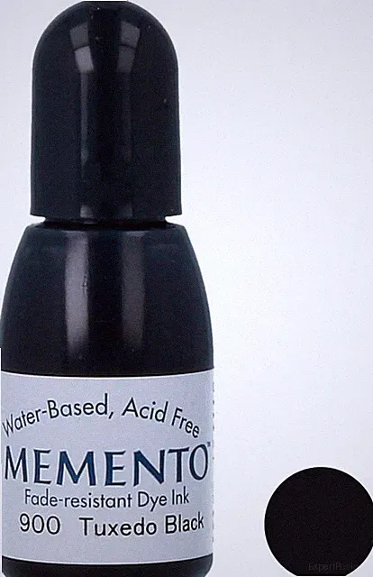 1/2 Fluid Ounce Memento Fade-Resistant Water-Based Dye Inker, Tuxedo Black