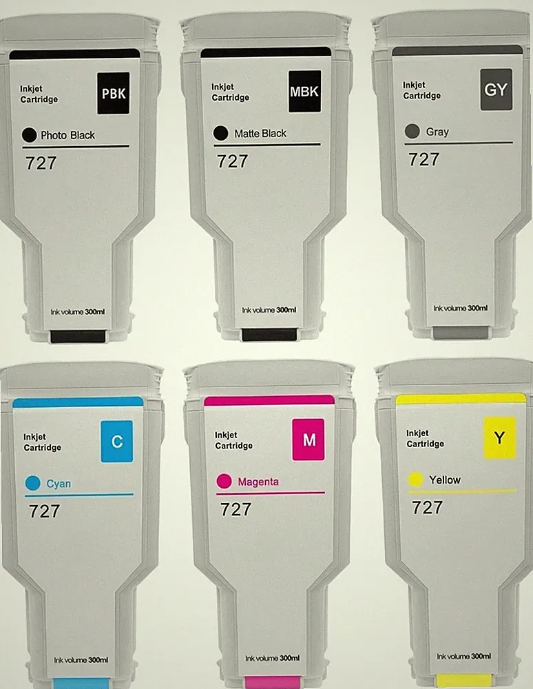 727XL Ink Cartridges for HP C1Q12A F9J79A F9J76A F9J77A F9J78A F9J80A DesignJet