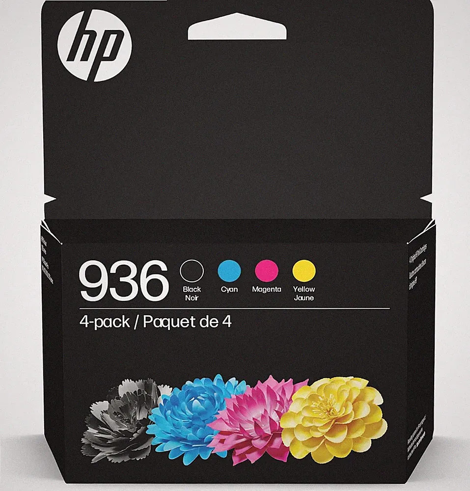 936 Black, Cyan, Magenta, Yellow Ink Cartridges (4-Pack) | Works with Officejet