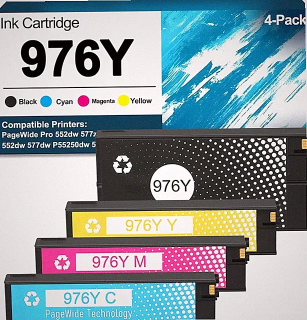 976Y High Yield Ink Cartridge or HP PageWide Pro 552dw / 577dw / P57750dw 4-Pack