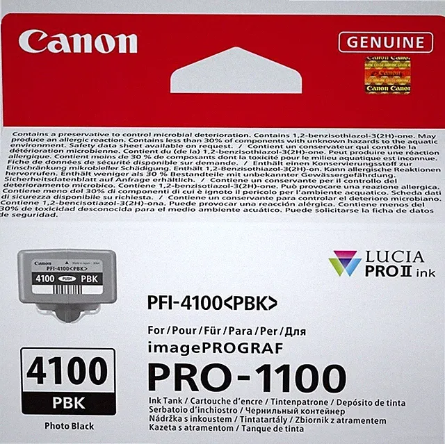 Canon PFI-4100PBK Genuine Printer Ink Cartridge - High Performance & Fade Resist