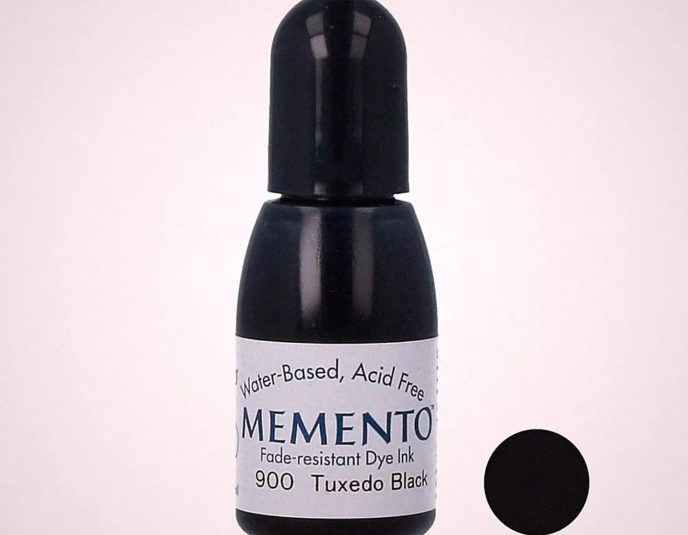DUXEC 1/2 Fluid Ounce Memento Fade-Resistant Water-Based Dye Inker Tuxedo Black