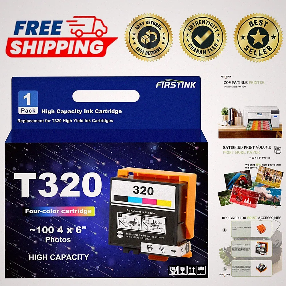 Fade-Resistant T320 Ink Cartridge for Stunning Photo Prints - 150 Pages Yield