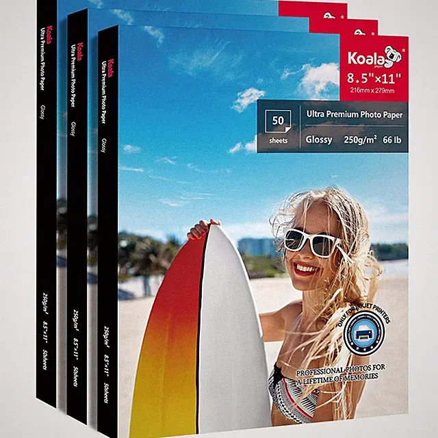 Koala Premium Glossy Photo Paper 8.5x11 150 Sheet Inkjet 66lb Waterproof No-fade