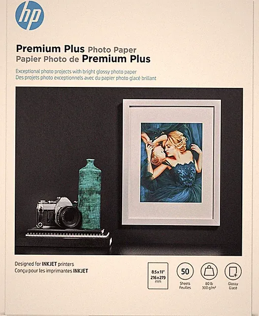 Premium plus Photo Paper, Glossy, 8.5X11 In, 50 Sheets (CR664A), White, Pack 1