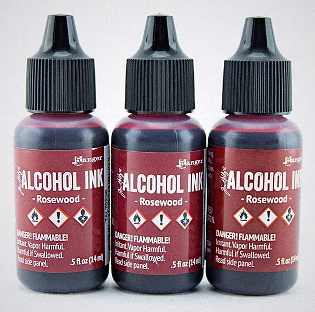 Tim Holtz Alcohol Inks Rosewood 3 Bottles Lot Acid Free Dye Ink Permanent